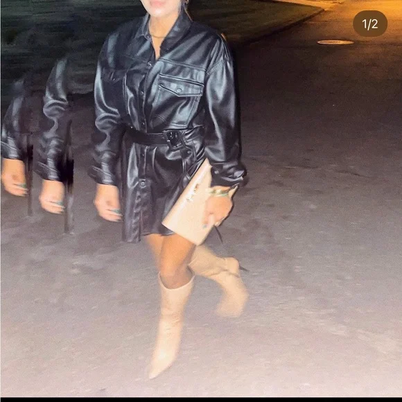 Jackets & Coats | Zara Faux Leather Jacketdress | Poshmark